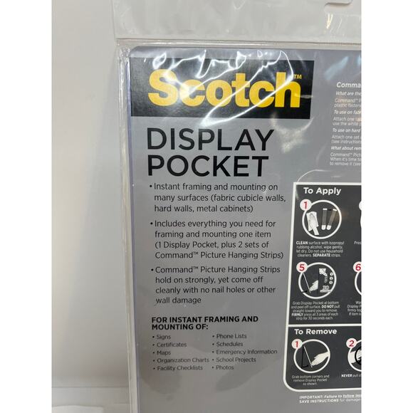 Scotch Display Pocket Removable Interlocking Fasteners Plastic 8-1/2 x 11 Clear - Picture 6 of 7